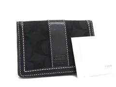 COACH コーチ シグネチャー キャンバス×レザー カードケース パスケース 定期入れ メンズ レディース ブラック系 DJ8839