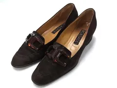 CASADEI スエード ヒール パンプス 表記サイズ 5 (約22cm) 靴 シューズ レディース ブラウン系 DL3826