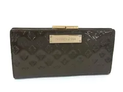 ■美品■ PATRICK COX パトリックコックス パテントレザー がま口 長財布 ウォレット 小銭入れ 札入れ カード入れ ブロンズ系 DL3840のサムネイル