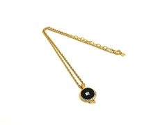 美品❣️MARC JACOBS ザ メダリオン リバーシブルペンダント 黒 金 