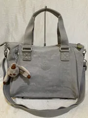 1 kipling キプリング 2way バッグ K15371 グレー チャーム付