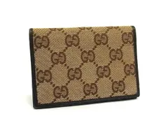 GUCCI グッチ 103771 3731 GG柄 GGキャンバス×レザー カードケース パスケース カード入れ 名刺入れ ブラウン系 DL4755
