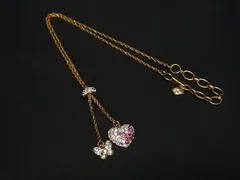 SWAROVSKI スワロフスキー ラインストーン ハート バタフライ 蝶 ネックレス ペンダント アクセサリー レディース ゴールド系 DL4987