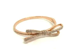 ■美品■ kate spade ケイトスペード ラインストーン リボン ブレスレット アクセサリー レディース ピンクゴールド系 DL5010