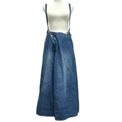 完売品【アンティカ antiqua】 変形デニムスカート ジャンパースカート サスペンダー サロペット L インディゴ RA-00006