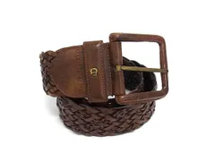 ■美品■ Etienne Aigner エティエンヌ アイグナー レザー 編み込み ゴールド金具 ベルト 表記サイズ 30/75 ブラウン系 DL6120