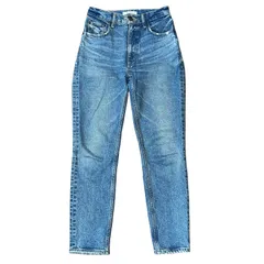 MOUSSY MVS SKINNY ハイウエスト テーパードデニム ストレッチ ブルー サイズ24 レディースXS マウジー