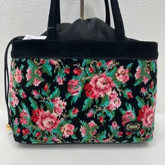 8145　FEILER フェイラー　トートバッグ　ハンドバッグ　リアローズ　ブラック　黒　シュニール織り　レディース　花柄　フラワー　ローズ　薔薇　バラ　シンプル　きれいめ　上品