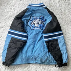 スターター 90s North Carolina ノースカロライナ 刺繍ロゴ カレッジ ハーフジップ ナイロンジャケット  中綿  古着 2462