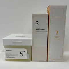 V558 numbuzin ナンバーズイン スーパー グローイング エッセンス トナー 200ml、ベルベット ビューティー クリーム 60ml、白玉グルタチオンC フィルムパッド 70枚 計3点セット 使用期限：260522
