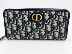 Christian Dior クリスチャン ディオール 30モンテーニュ ラウンドファスナー財布 ロングウォレット トロッター オブリーク ジャカード ネイビー 美品