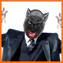 【新品】 [Afindern] アニマルマスク ウルフ 仮面 マスク コスプレ 動物 狼男 お面 リアル ウルフマン 仮装 おもしろ 変装 小道具 ハロウィン パーティー イベント 舞台演出 大人向け 2色 (レッド) 1