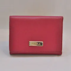 【FURLA】（フルラ）　二つ折り財布／レザー／レッド