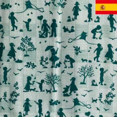 スペイン製 コットン混紡カットクロス幅147cmｘ45cm チルドレン グリーンO403