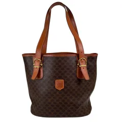 CELINE セリーヌ M95 トートバッグ レザー ブラウン レディース マカダム【中古】【送料無料】