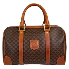 美品 CELINE セリーヌ ボストンバッグ レザー ブラウン レディース マカダム【中古】【送料無料】