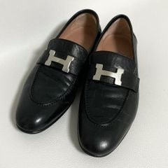 HERMES / モカシンパリ ローファー 35.5 ブラック レディース - メルカリ