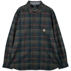 古着 カーハート Carhartt RELAXED FIT RUGGED FLEX 長袖 コットンチェックシャツ メンズXL相当/eaa606723