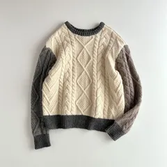 BEAMS BOY ビームスボーイ / 3ゲージ ビッグ アラン クルーネック ニット プルオーバー セーター / レディース F / クレイジーパターン / トップス