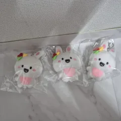 新品) うさぎ耳キーホルダー 3個
