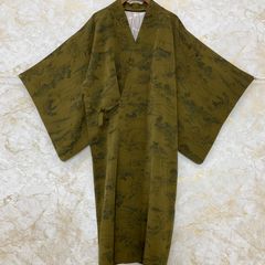きものやまと 久留米絣 木立 海松色 綿100% - メルカリ