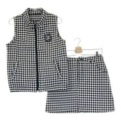 サイズ：2 KISS ON THE GREEN キスオンザグリーン  中綿 ニット セットアップ 千鳥格子柄 ホワイト系 [240101576821] ゴルフウェア レディース ストスト