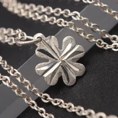 L680 ヴィンテージ PRATA 925刻印 ペンダント ネックレス クローバー デザイン シルバー