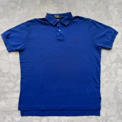 【ポロバイラルフローレン】定番ポロシャツ Mサイズ ブルー 赤ポニー刺繍