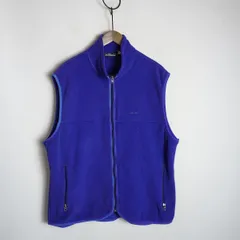 90s patagonia パタゴニア SYNCHILLA シンチラ フリース ベスト ジャケット 雪なしタグ パープル ブルー 青紫L USA製 本物504P♪