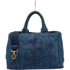 プラダ PRADA カナパバッグ ブルー デニム レディース ハンドバッグ