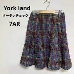 York land ヨークランド　スカート　タータンチェック　7AR 青系