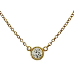 ティファニー バイザヤード 約0.14ct ネックレス 18金 K18イエローゴールド ダイヤモンド レディース  TIFFANY&Co.  中古 ティファニー
