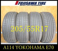 【A114】G◆送料無料◆2025年製造 約8.5部山◆YOKOHAMA BluEarth E70 NZ◆205/55R17◆4本 26100157 