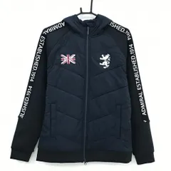 アドミラル フード付中綿ジャケット ネイビー×黒 一部中綿 切替ダブルジップ メンズ 46(M) ゴルフウェア Admiral