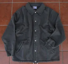 特価！フェルコ（USA）日本製・高品質！フレンチテリー素材＆ピグメント加工で仕上げたコダワリのスエットジャケット！FELCO（USA）16OZ・ヘビーウエイト・コーチジャケット（ブラック）