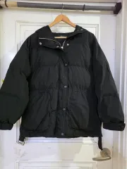 빵빵 カジュアル 黒 キルティングダウン フード ジャケット ほぼ新品 バスト 58 77