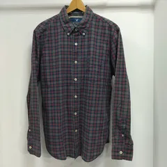 ks77◆American Eagle Outfitters 綿100% 長袖シャツ チェックシャツ メンズLサイズ グリーン レッド