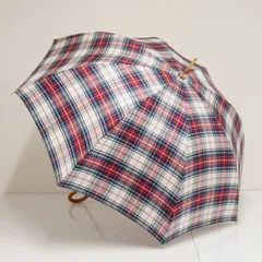 傘 Polo Ralph Lauren ポロラルフローレン USED品 レディース チェック ポロ刺繍 木製手元 60cm S3391