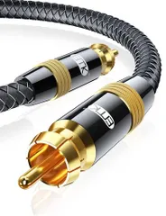 サブウーファーケーブルEMKデジタル同軸ケーブルRCA同軸オス-オスホームシアター、HDTV、スピーカー、DVDプレーヤー用(3Mブラック)