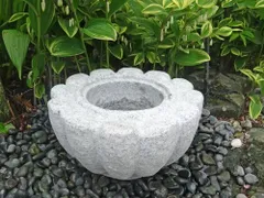 御影石で出来た“菊鉢”１尺 坪庭などに最適です＾＾【ガーデニング資材】【水鉢】【菊鉢】
