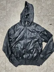 ナイキ ブラック ウィンドブレーカー フード ジップアップ 95