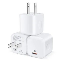 USB-C電源アダプタータイプCコンセント20WiPhone急速充電器Type-C3個セット/超小型/PD3.0対応/PSE認証Hootekアンドロイドアイフォン充電器ACアダプターType-CUSBコンセント