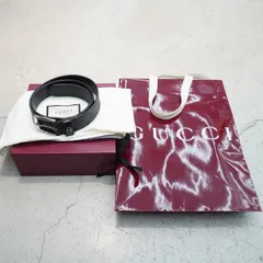 国内正規 定番 GUCCI グッチ GGスプリーム インターロッキングG キャンバス ディテール付き レザー ベルト 黒 本物 1229P♪