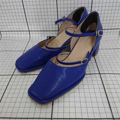 ◇ Θ オリエンタルトラフィック ORiental TRaffic スクエアトゥストラップパンプス ブルー系 レディース 33 E  【1510290009236】