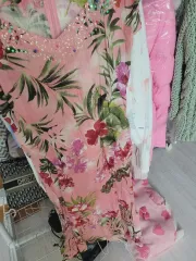 ピンク 花柄 ロング ONE PIECE