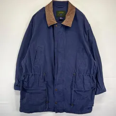 古着 ギャップ GAP ハンティングジャケット ダック カバーオール 大きいサイズ 襟レザー XL  ネイビー メンズ