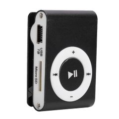 Topiky 휴대용 디지털 MP3 플레이어 이어폰과 USB 케이블을 갖춘 Mini-MP3 백 클립 MP3 뮤직 플레이어 음악 플레이어 8GB 메모리 카드 5시간의 재생 시간(블랙)