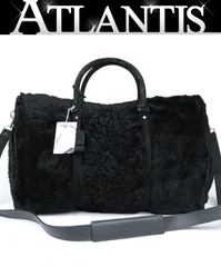 SAINT LAURENT 銀座店 サンローラン 未使用 ファー 2WAY ダッフル ボストンバッグ ユニセックス 黒 101656