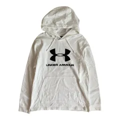 ZK33 UNDER ARMOUR アンダーアーマー フード付きパーカー ロゴ ホワイト 薄手 メンズ LGサイズ