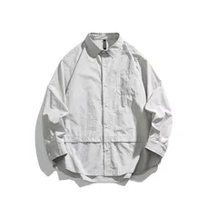 《全新未使用》チェック柄 シャツジャケット メンズ 春秋新作 ルーズフィット ストリート 外穿り（K）